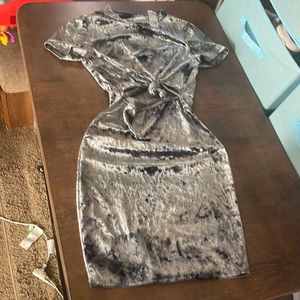 Beautiful velvet holiday dress with slit in stomach area